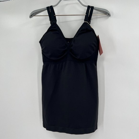 Quince Seamless Black Maternity & Nursing Tank Top Camisole 2-Pack sz S NWT - Picture 3 of 7